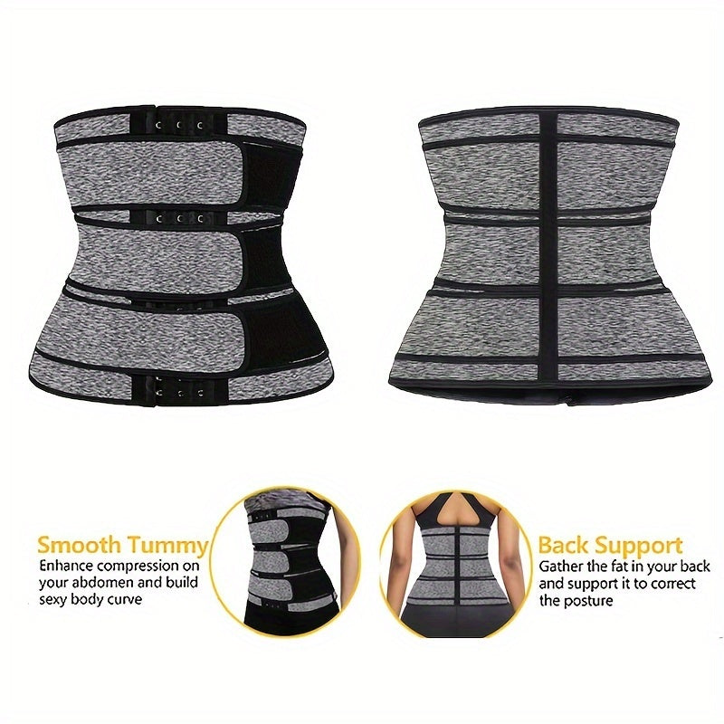 1pc Neoprene 3 Straps Waist Trainer for Women, Tummy Control Workout Corset Slimming Body Shaper Waist Trimmer Cincher Sweat Belt Waistband