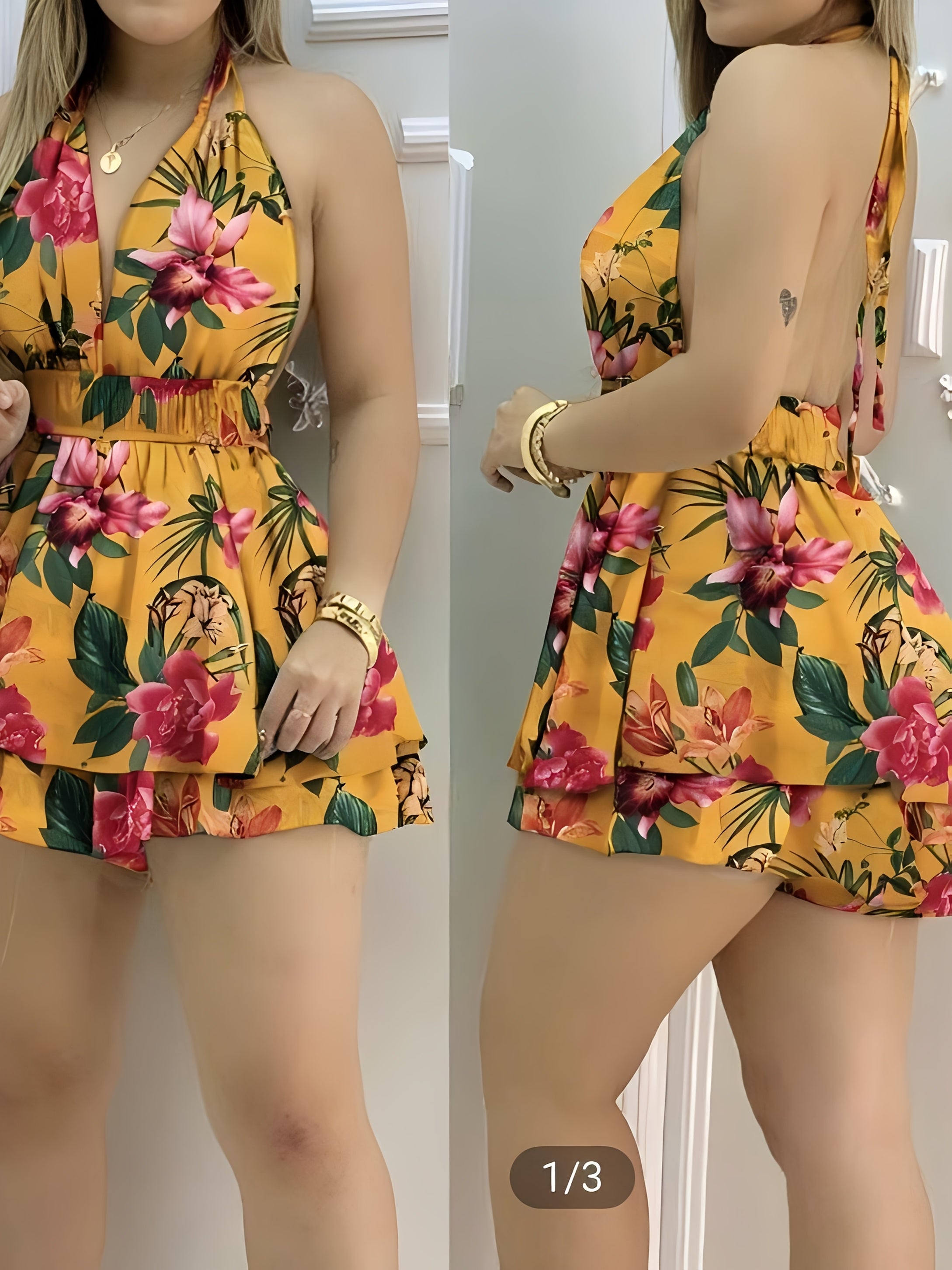 New Spring and Summer Elegant Mini Dress, High Waist Backless with Straps, Perfect for Vacation and Cruise Travel