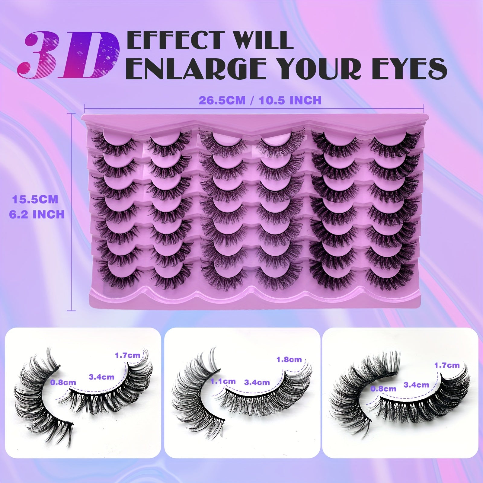63 Pairs of 3pcs Cat Eye Style C Curl D Curl Upgraded Full Pair False Eyelashes Soft and Lightweight Reusable Essential Makeup for Girls Suitable for Beginners Russian False Eyelashes Must-have Item for Birthday Dates, Easter
