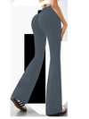 1 pair of Women's bootleg yoga pants, tummy control fitness leggings with non-transparent flared design