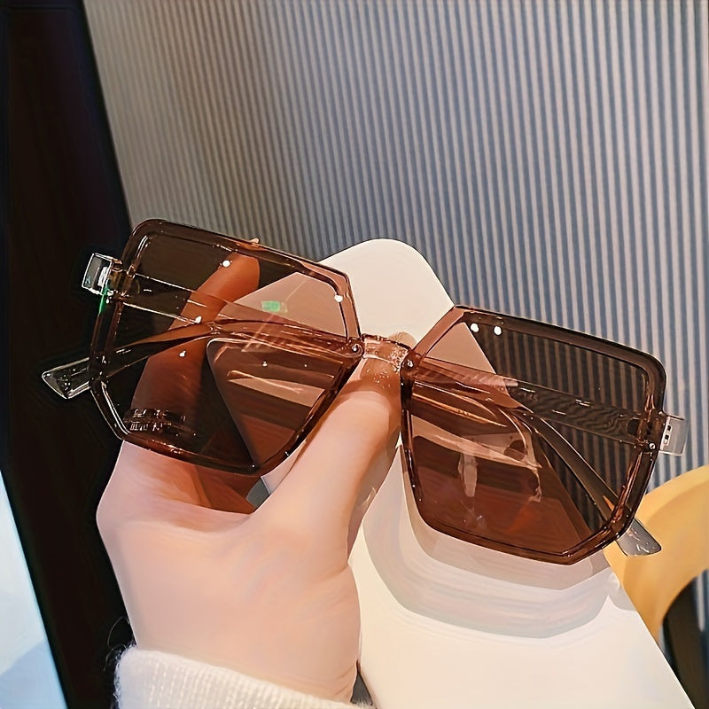 Oversized Square Fashion Fashion Glasses for Women & Men - Black Plastic Frames with Clear Lenses, Stylish Design for Shopping, Parties & Everyday Use, Shopping Glasses | Unisex Fashion Glasses | Durable Eyeglasses