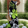 Flirty Plant Print Sundress with Adjustable Straps - Lightweight & Flowy for Spring & Summer Vacations - Womens Casual Cami Dress