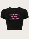 Letter Print Crop Slim T-Shirt, Y2K Short Sleeve T-Shirt For Spring & Summer, Women's Clothing