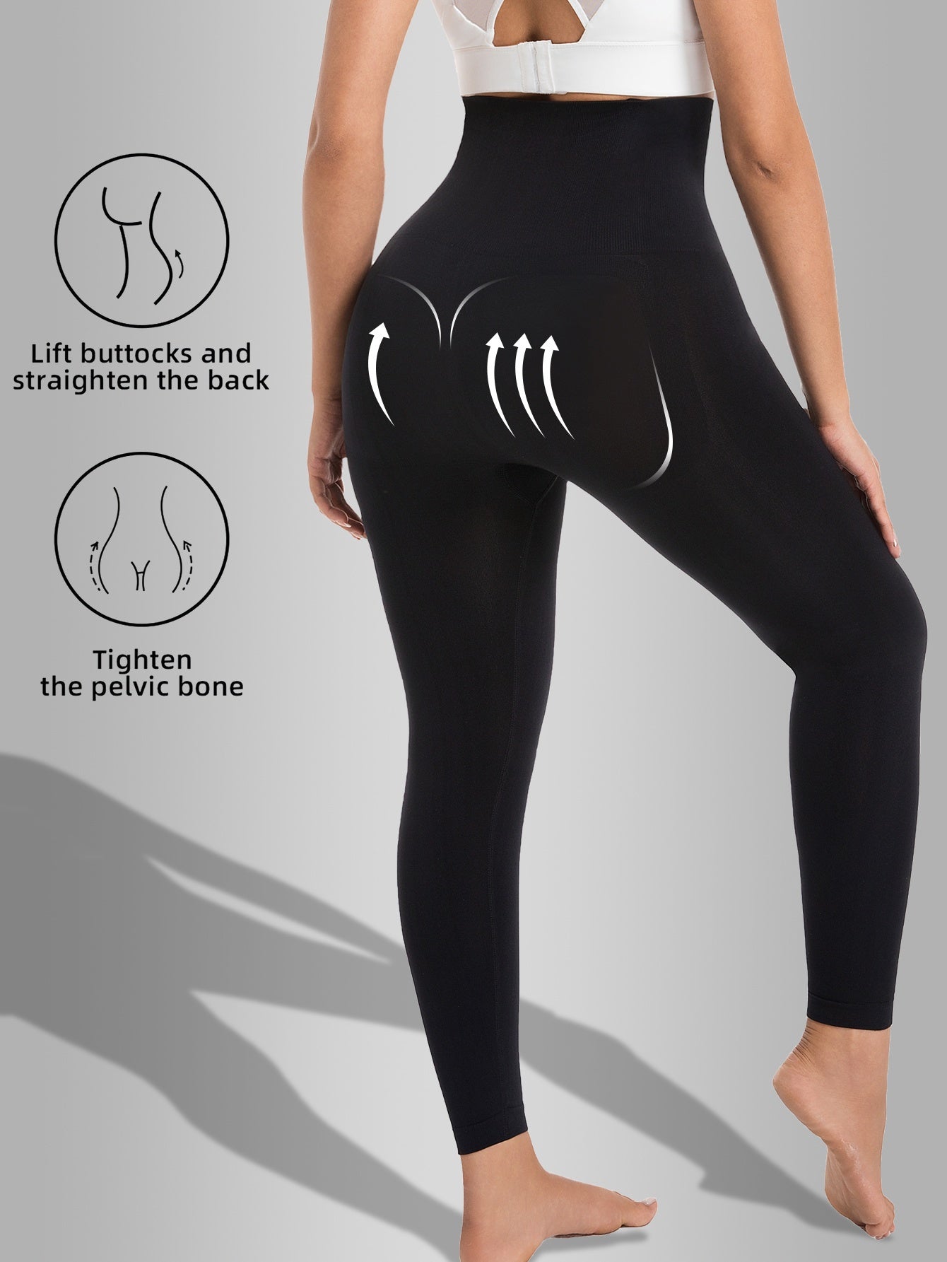 Women's High-Waisted Tummy Control Yoga Pants - Slimming Black Leggings for Fitness & Casual Wear, Stretchy & Supportive Design for All-Day Comfort