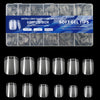 600pcs Soft Gel Nail Tips – Half Matte Clear Square Shape, Pre-Shaped Acrylic Extension Tips for Professional Manicures, Short Length Press-On Nail Art Kit