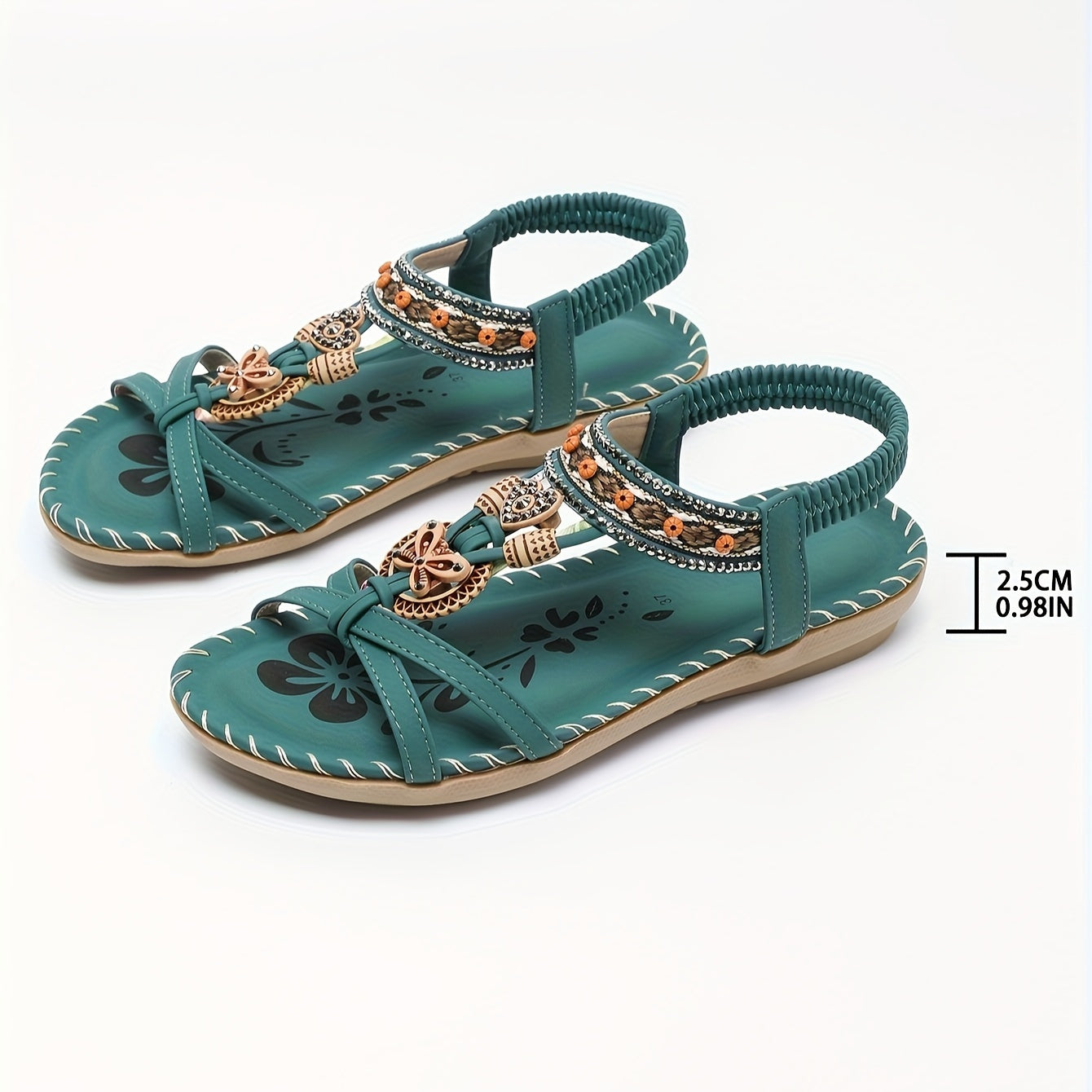2025 New Women's Bohemian Sandals - Elegant, Comfortable, Handmade Synthetic Outdoor Shoes for Summer