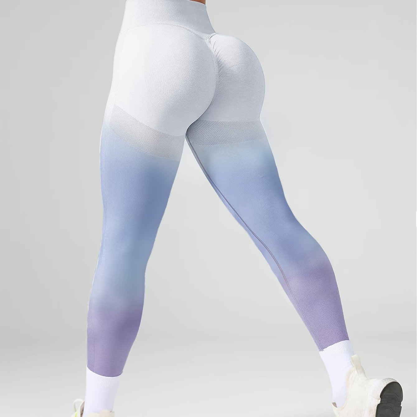 [High-Waisted] Women's High-Waisted Ombre Sports Leggings | Stretchy Nylon Blend | Machine Washable | Comfortable for Yoga & Fitness Workouts