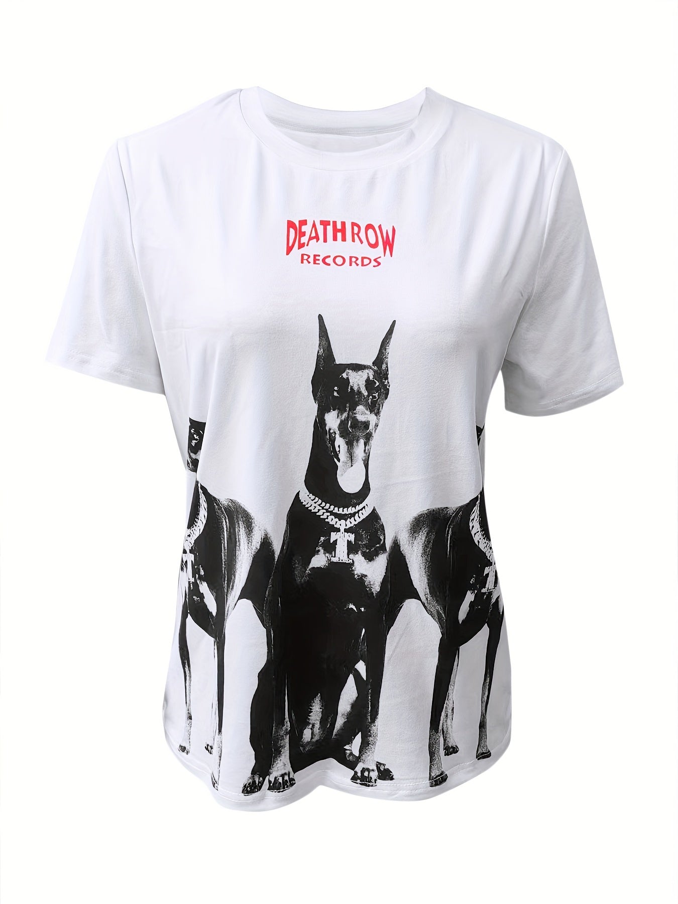 Dog Print Crew Neck T-Shirt, Casual Short Sleeve T-Shirt For Spring & Summer, Women's Clothing
