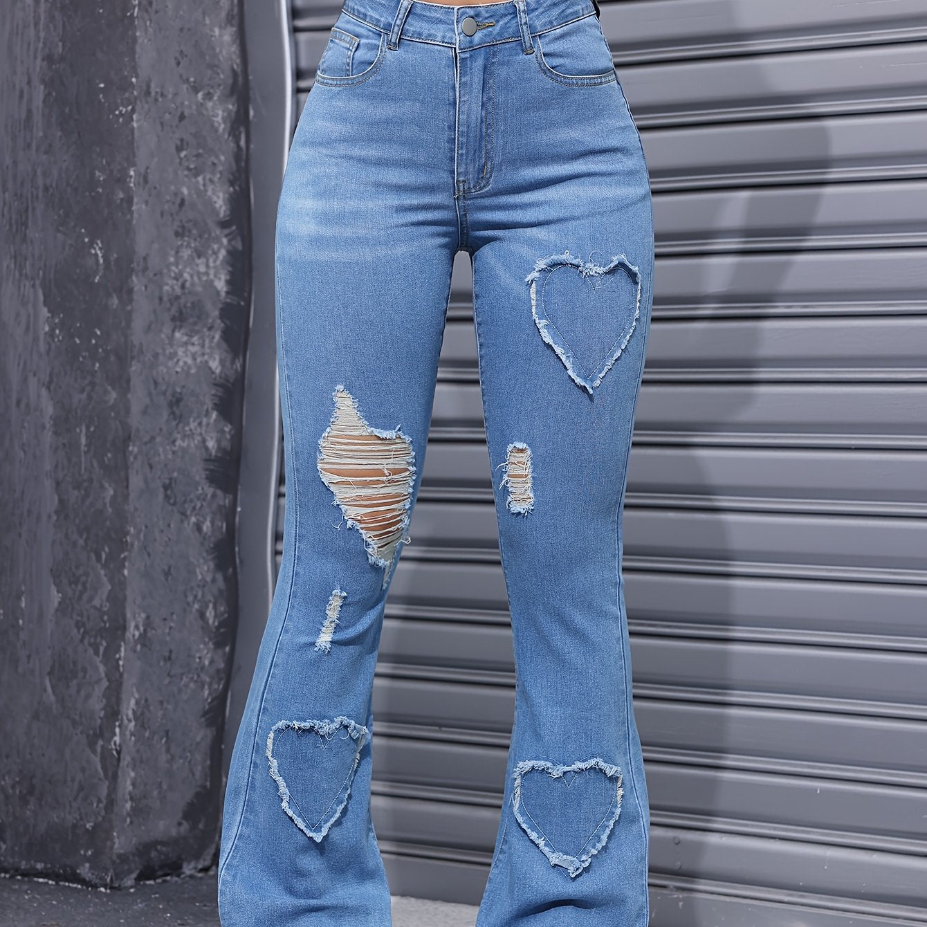 In 2024, The New Ripped Jeans Embroidered Patch Ladies' Fashion Stretch Jeans Advanced Sense Women'S Versatile Comfortable Denim Pants.