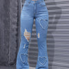 In 2024, The New Ripped Jeans Embroidered Patch Ladies' Fashion Stretch Jeans Advanced Sense Women'S Versatile Comfortable Denim Pants.