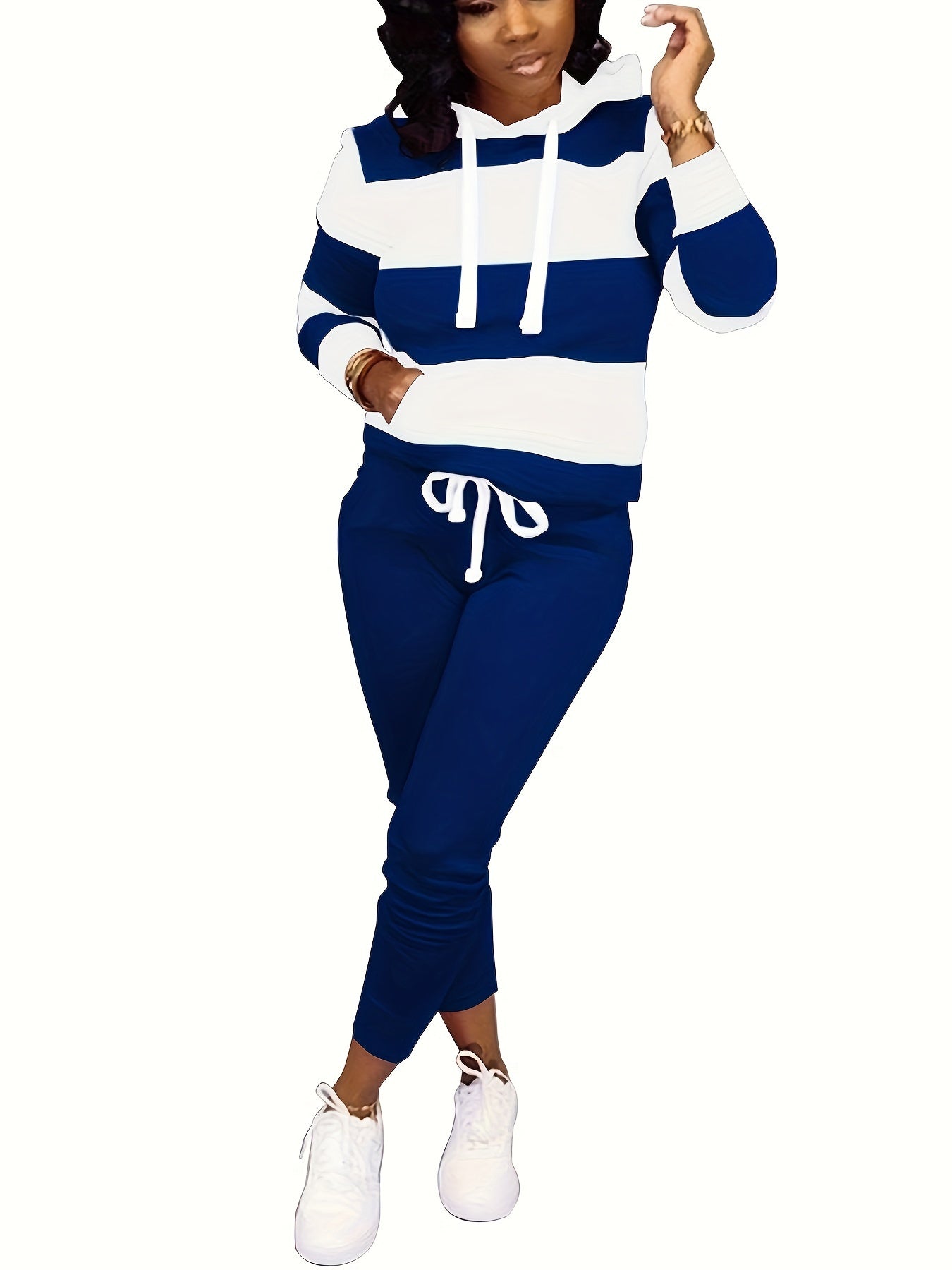 Two Piece Outfits For Women Casual Jogging Suit Set Long Sleeve Sweatshirt And Sweatpants Tracksuit Athletic Loungewear