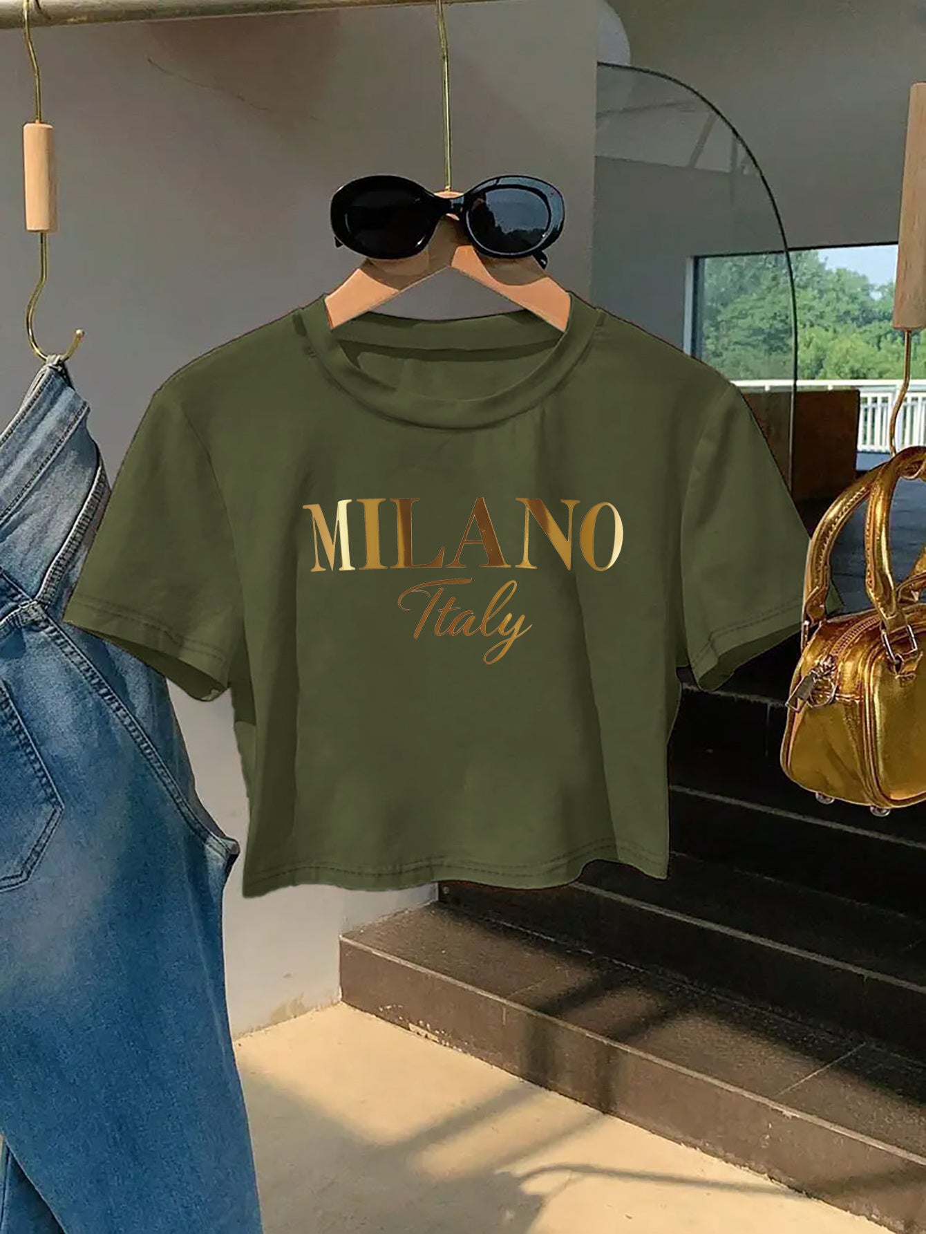 Milano Italy Graphic Tee for Women - Y2K Style, Soft & Comfortable Short Sleeve T-Shirt, Fashionable Letter Print Design, Perfect for Spring/Summer, Casual Wear Tee | Y2K Fashion | Soft Texture Tee
