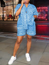 Women's Paisley Print Two-Piece Set - Casual & Comfy Spring/Summer Outfit with Pockets, Easy Care
