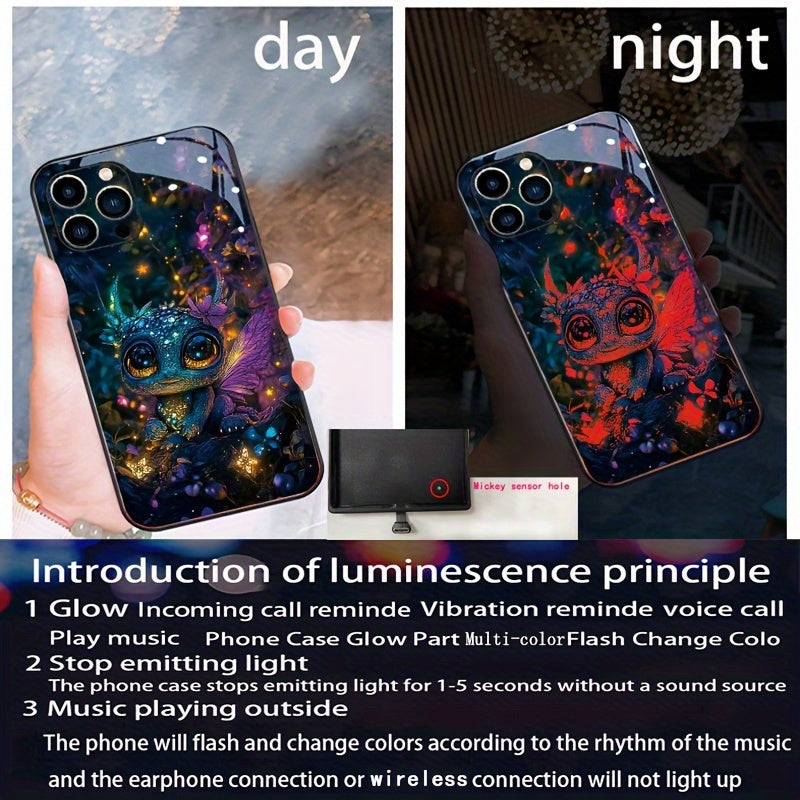 The dazzling smart voice controlled luminous phone case under starlight is suitable for S24Ultra/S22U/223Ultra/S21U/S20U/S10/Note20Ul/Note10+intelligent luminous voice control luminous technology, elegant daytime design, enha