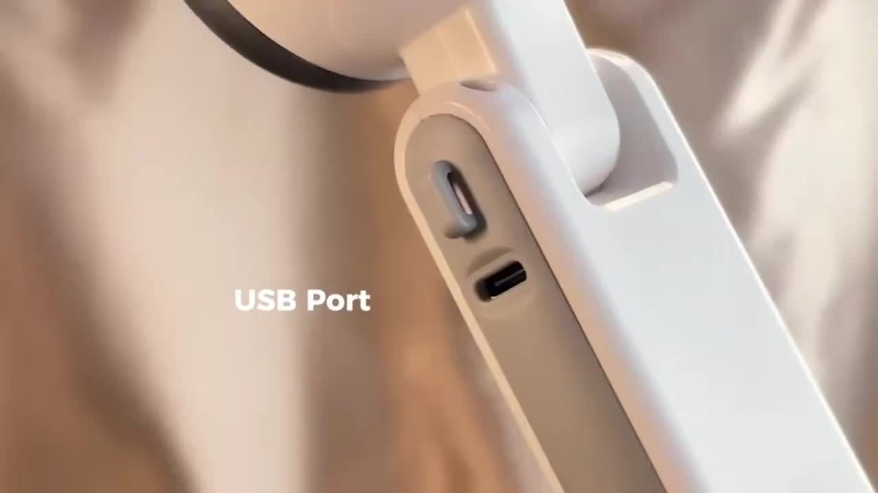 Portable turbo fan, with 5 speed adjustment settings, digital display, three-in-one handheld mini fan, USB rechargeable fan, essential item for holidays, suitable for travel, bedroom, camping and outdoor use.
