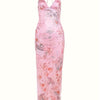 Vibrant Floral Print Mesh Babydoll Dress - Flowy Slip Style with Breathable Fabric, Delicate Butterfly Pattern, Backless Design, and Sultry Appeal - Exclusively for Women, Lingerie and Underwear Collection, Perfect for Everyd