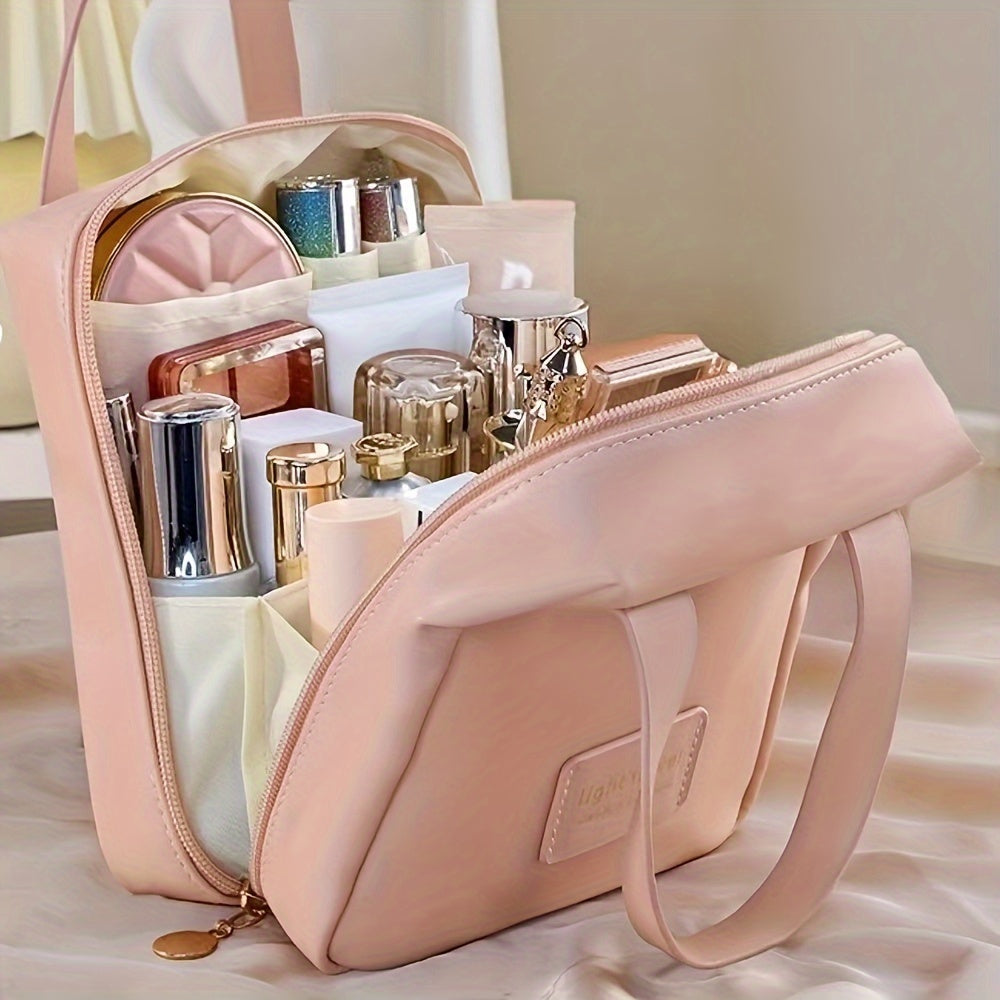 An exquisite and practical makeup bag, compact and high-end hand-held cosmetic storage bag, good-looking travel toiletry bag, essential for traveling