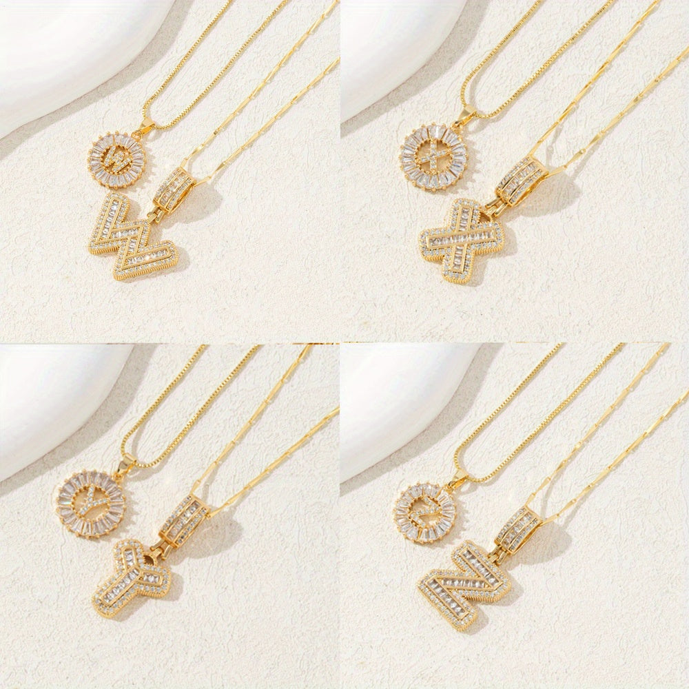2 Packages of Initial Pendant Necklace, Letter Necklace with Adjustable 17 "-19" Chain, Valentine'S Day Gift, Suitable for Ladies And Girls