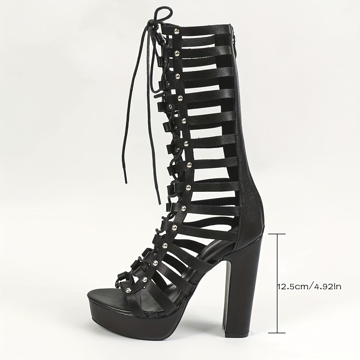 Women’s Lace-Up Platform Heels – Strappy Open-Toe Chunky Sandals, Roman-Inspired Block Heel Shoes for Summer Fashion & Night Out Looks