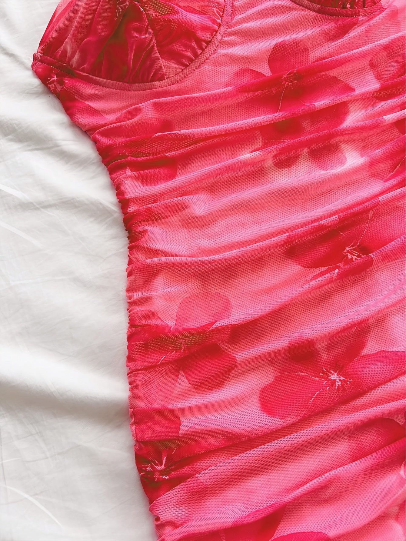 Women'S Sexy Floral Print Bodycon Mini Dress, Strapless Knit Fabric, Polyester 95% Spandex 5%, Lightweight 95-108 g/m², Perfect for Spring/Summer/Fall