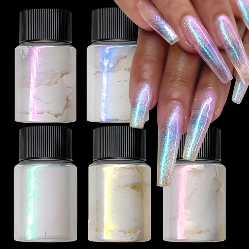 5 Bottles/Set of Nail Pearlescent Powder And Sparkling Powder for Nail Art