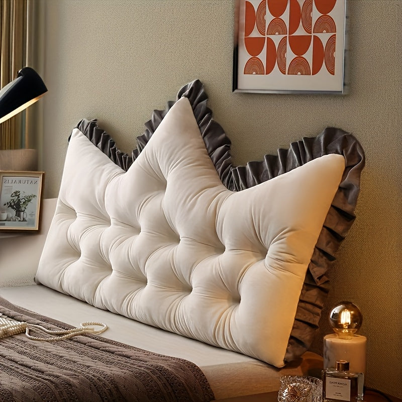[Ruffled Cushion] Tufted Backrest Pillow | Hand Washable | Knitted Polyester | Comfortable Home Decor | Elegant Style | Ruffled Cushion