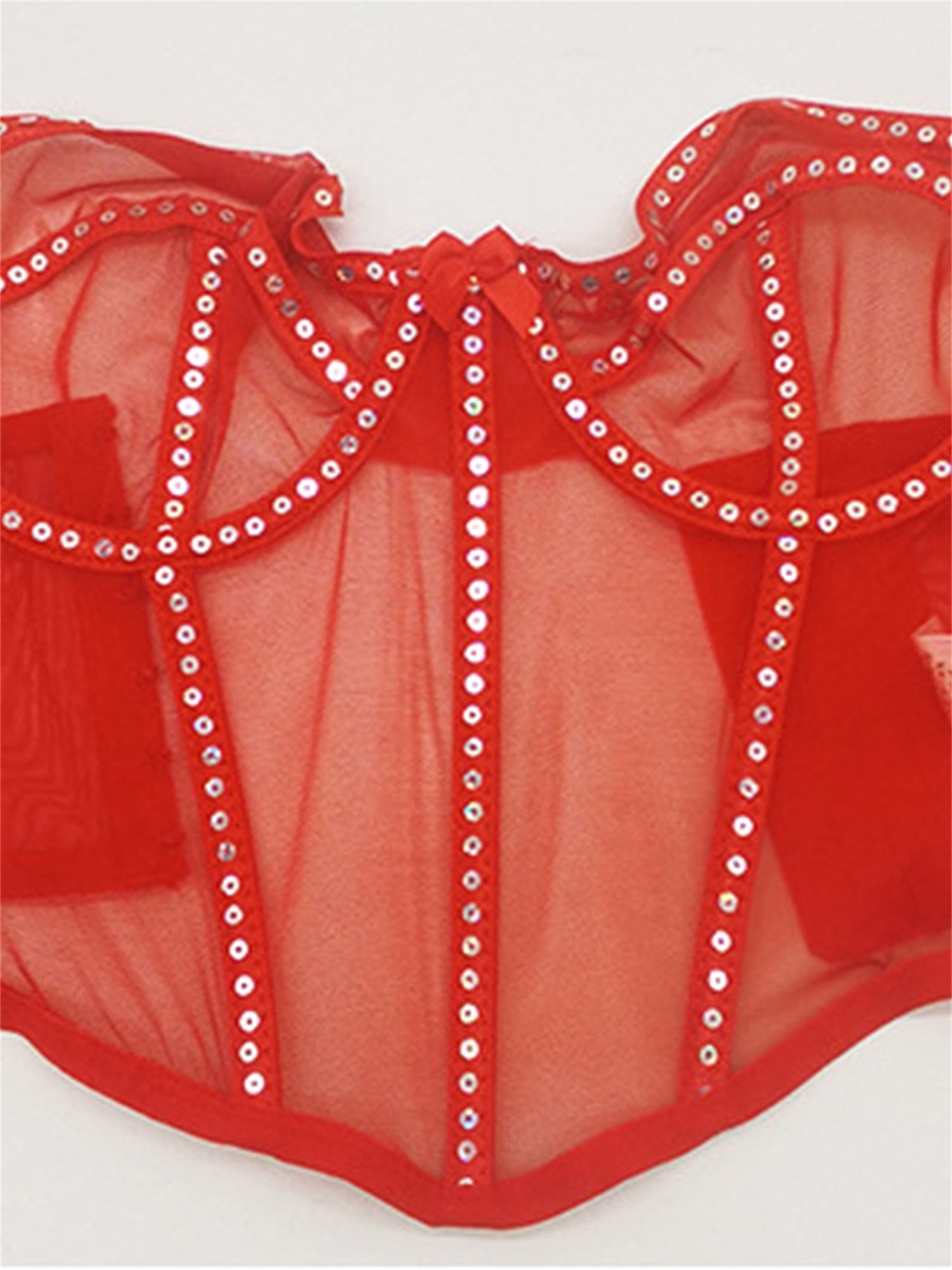 Women's Bead Fillet Fishbone Mesh Sexy Corset