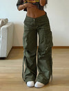 Casual Solid Color Cargo Pants for Adults, 100% Polyester Woven Fabric, All-Season Tapered Jogger Style with Drawstring, Pockets, 130g/m² Weight - Streetwear Essential