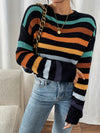 Stylish Direction+Women's Striped Sweater Hoodie