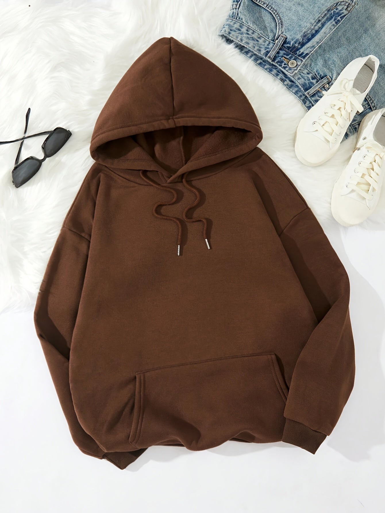 Faith Over Fear Inspirational Hoodie - Long Sleeve Sweatshirt with Kangaroo Pocket and Adjustable Drawstring