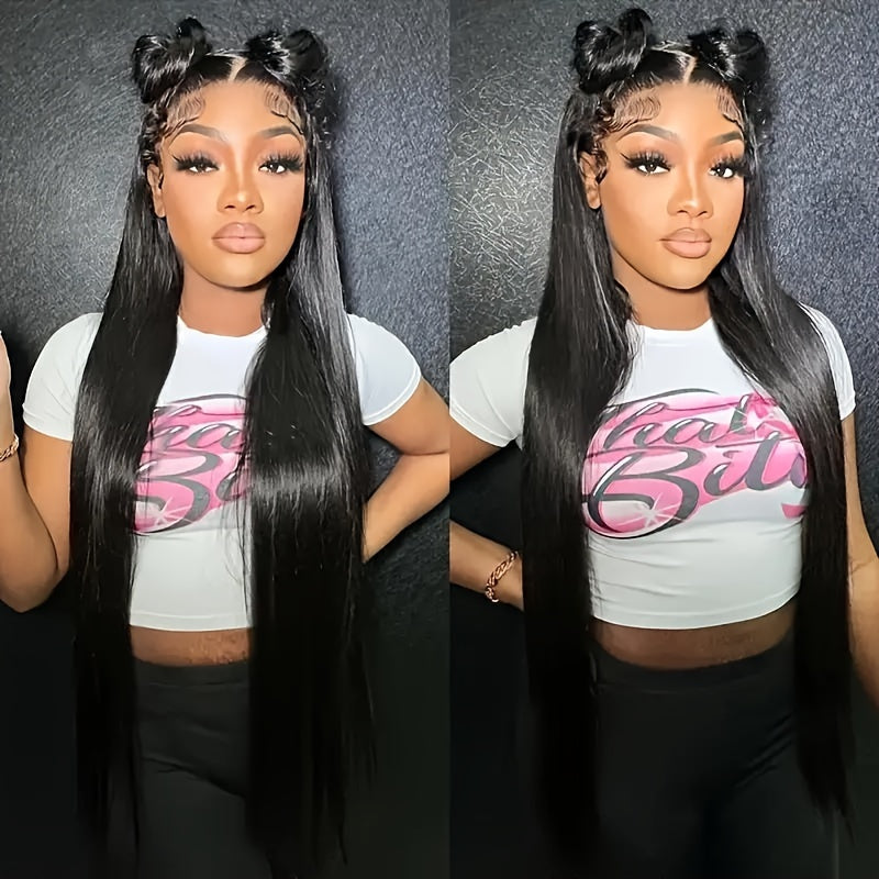 360 Full Human Hair Lace Wig For Women - 26-36 Inch Straight HD Lace Front Wig With Transparent Lace, 180% Density, Natural Color, Perfect For Birthday Party Gifts