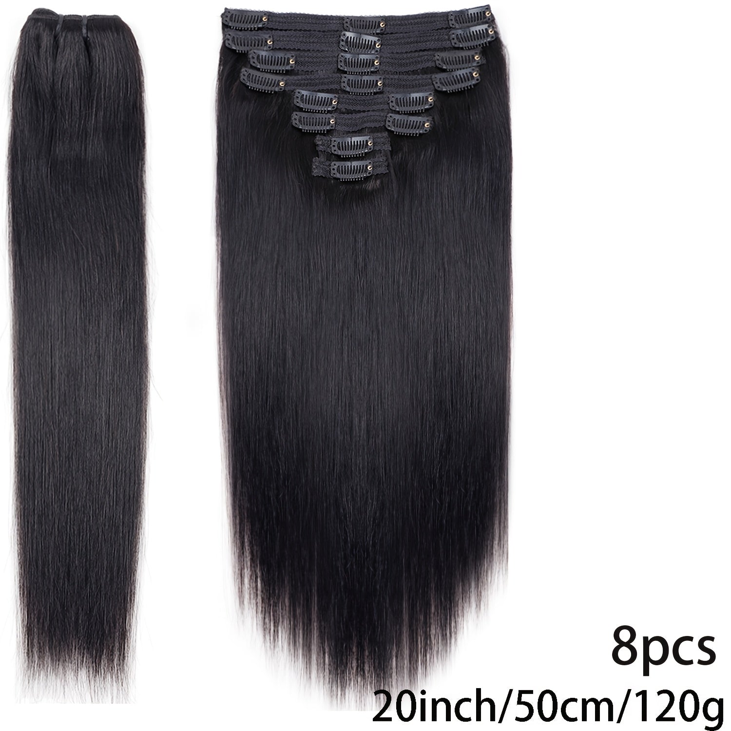Straight Clip In Hair Extensions Real Human Hair Clip Ins Hair Extensions For Women 8pcs Clip On Hair Extensions 18 Clips Double Weft Brazilian Remy Natural Human Hair 120G