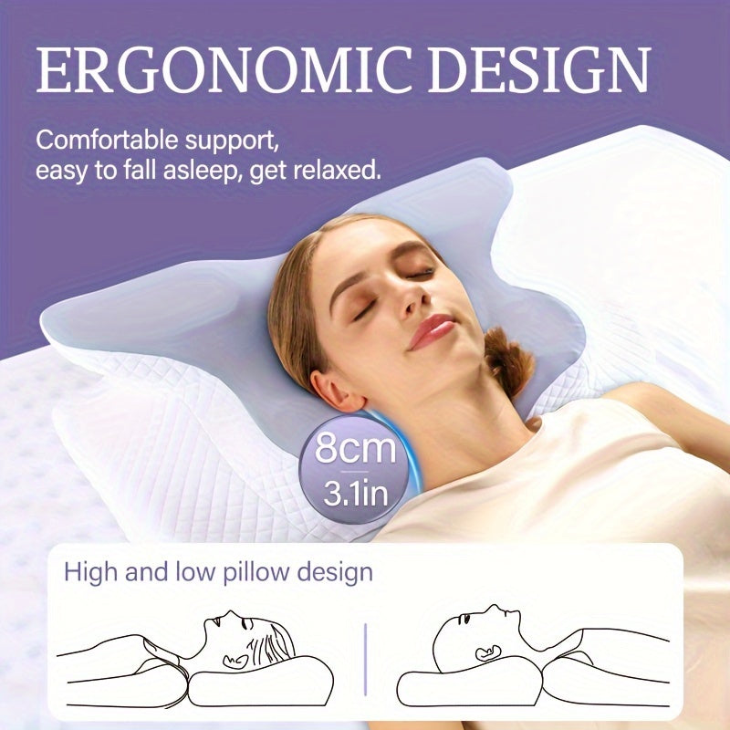 Slow Rebound Breathable Memory Foam Multi-functional Pillow, Cervical Spine Support, Stain-Resistant, Soft, Suitable for All Sleeping Positions