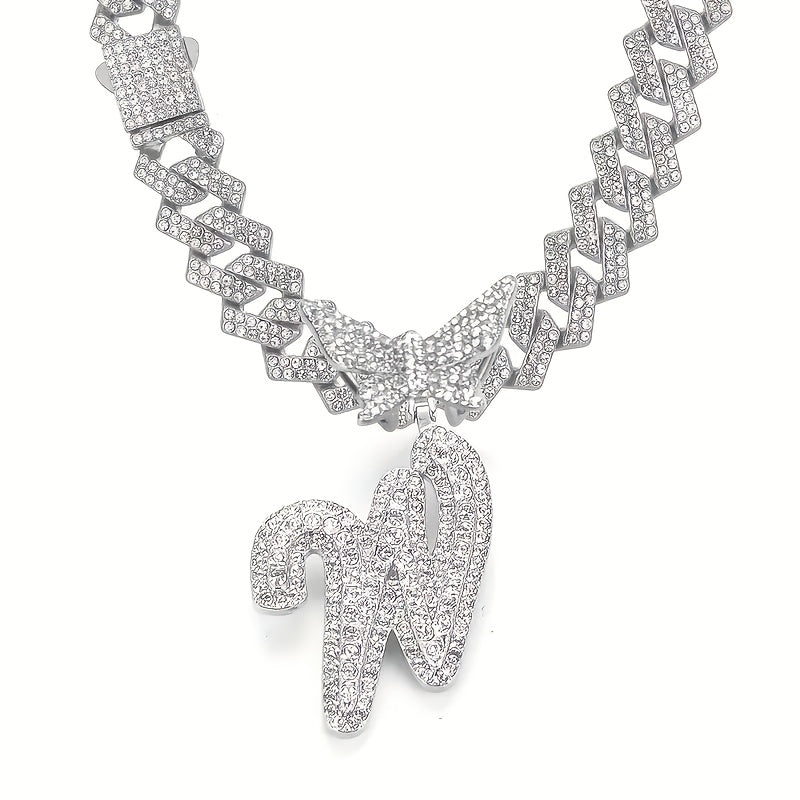 Women's Elegant Butterfly Necklace - Zinc Alloy, Rhinestones Mosaic, Synthetic Stones | Perfect Jewelry Gift | Christmas Jewelry