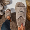 Women's Plush Fleece Slip-On Slippers with Thick Cushioned TPR Sole - Soft Pink All-Season Indoor House Shoes, Cozy Casual Comfort for Home, House Slippers