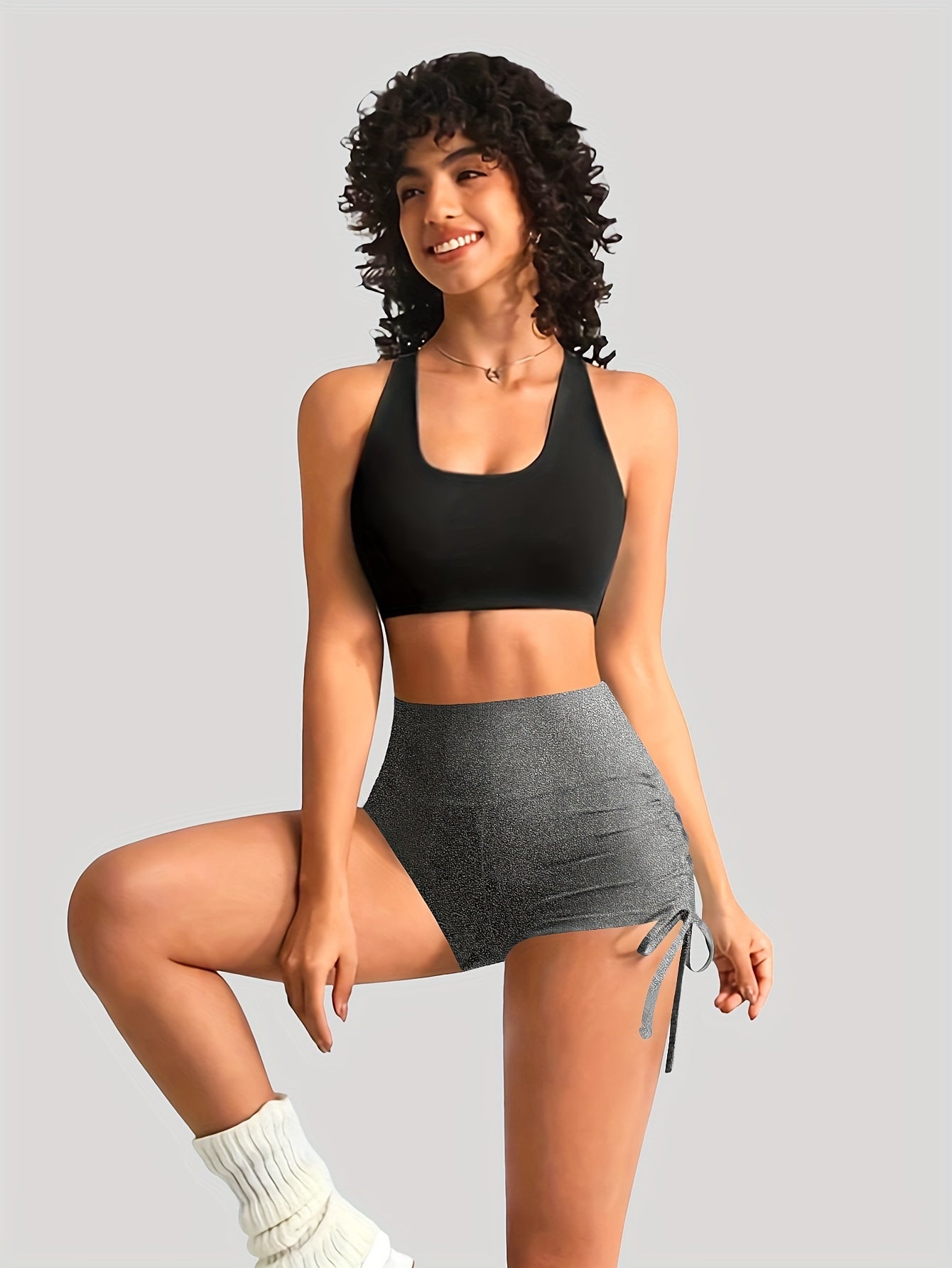 Yoga Casual 2-point Bottoming Pants with Free Side Drawstring and Wrinkle Reduction for Sexy Casual Free Switching