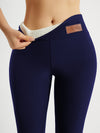 Everyday Elegance, Women's High-Waisted Slim Fit Leggings - Warm, Thickened, Elastic Waistband, Stretchy Polyester-Spandex Blend, Solid Black, "FASHION" Detail, Ideal for Yoga & Casual Wear