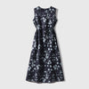 Printed Waist-Cinching Sleeveless Dress For Women