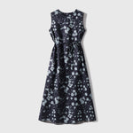 Printed Waist-Cinching Sleeveless Dress For Women
