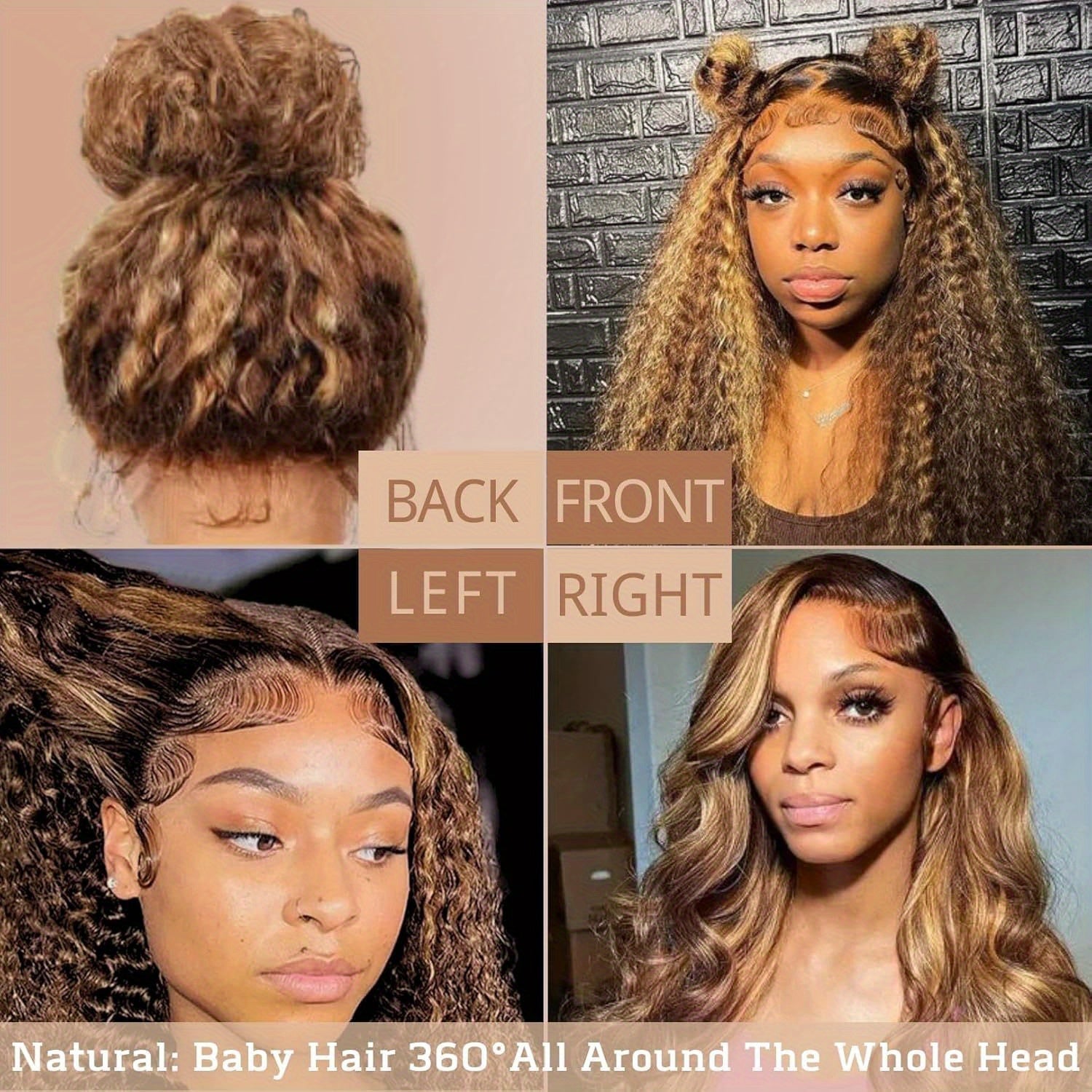 Highlight 200 Density 360 360 Frontal Closure Only Wig Full Hd Lace Front Wig 20 Inch P427 Deep Wave Lace Frontal Wig Real Human Hair For Women