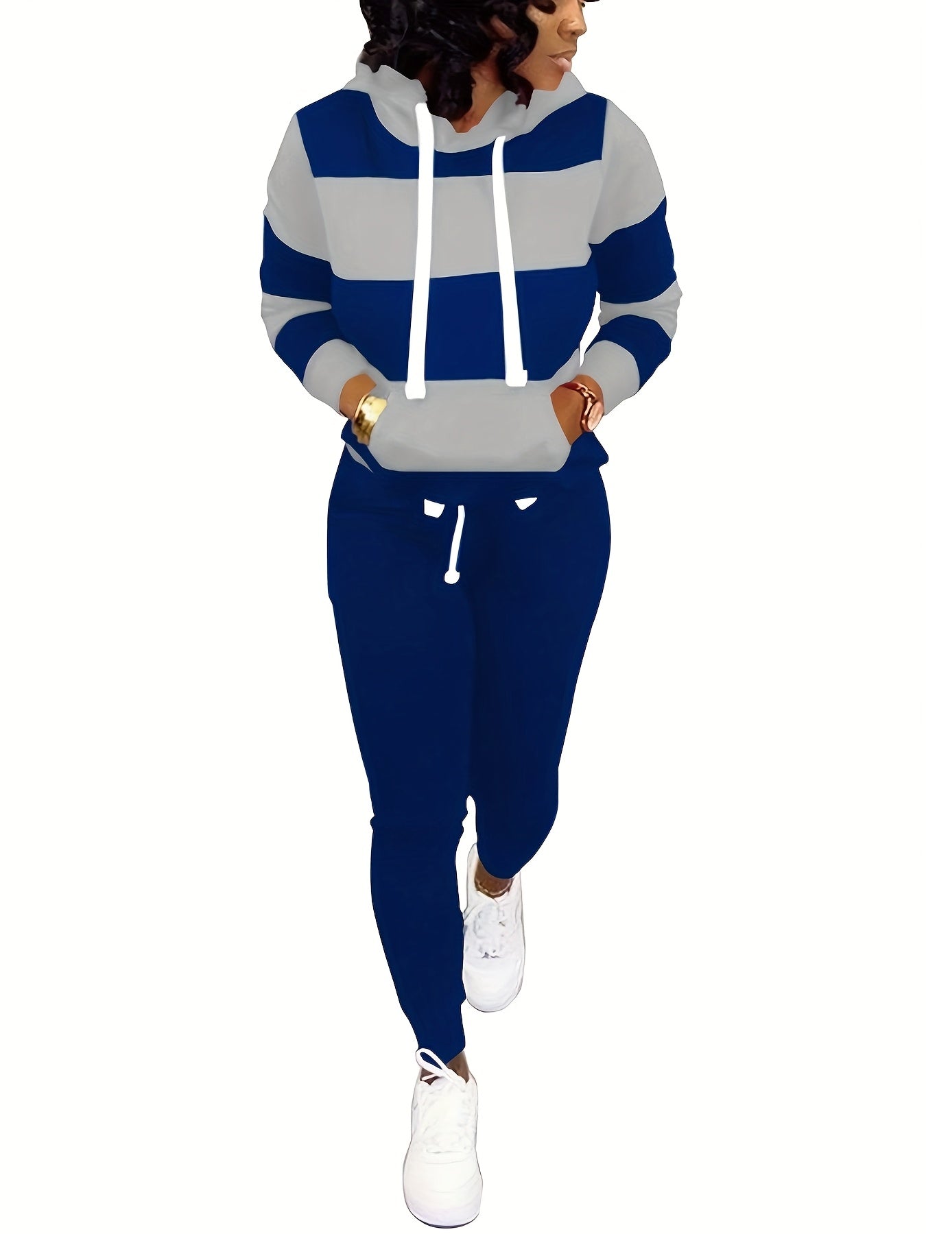 Two Piece Outfits For Women Casual Jogging Suit Set Long Sleeve Sweatshirt And Sweatpants Tracksuit Athletic Loungewear