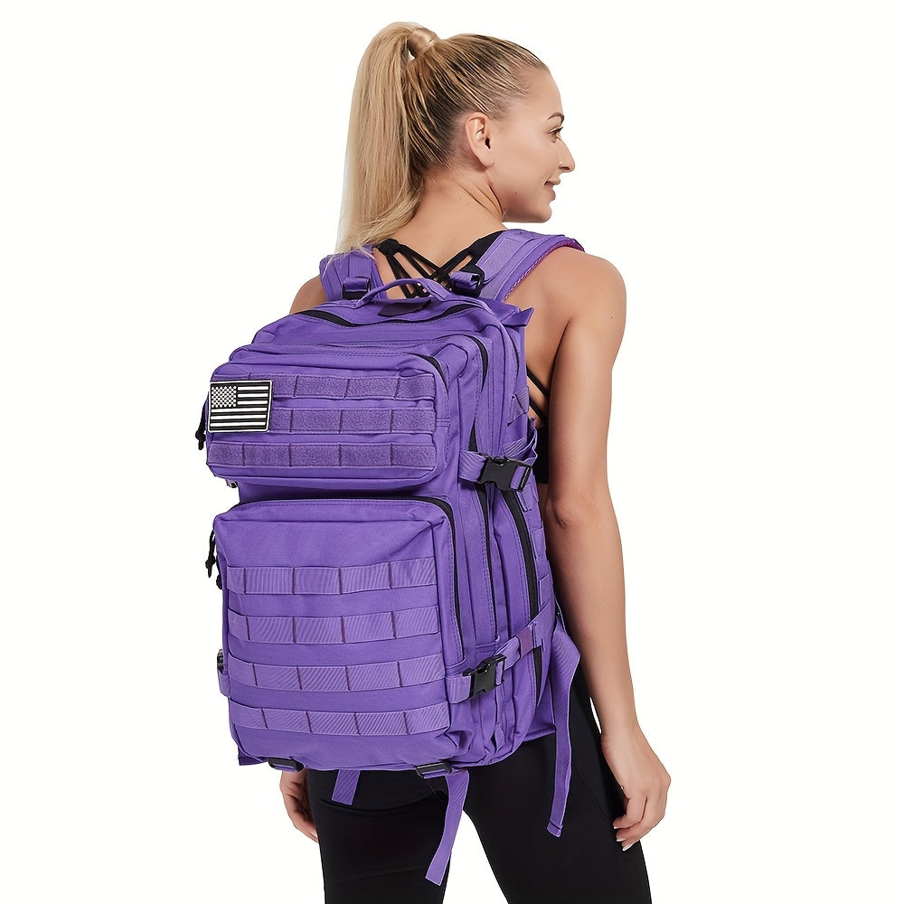 11.89gal Tactical Backpack for Women - Purple Outdoor Survival & Emergency Medical Rucksack with Multiple Compartments, MOLLE System, and Padded Shoulder Straps
