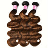 Klaiyi Brown Balayage Body Wave Human Hair Bundles 3/4PCS Deal 100% Human Hair Extensions Pre Colored Human Hair
