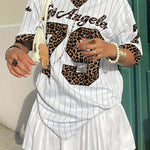 V-Neck Sports T-Shirt, Polyester, Slight Stretch, Knit Fabric, 180g/㎡, Print Pattern, with Net Fabric, for Spring/Summer