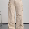 Women'S Straight Ankle Jeans, High Waisted Wide Leg Denim Pants For Women, Stretchy Ladies Pull-On Bottom Jeans, Ripped Comfort Loose Fit