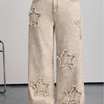 Women'S Straight Ankle Jeans, High Waisted Wide Leg Denim Pants For Women, Stretchy Ladies Pull-On Bottom Jeans, Ripped Comfort Loose Fit