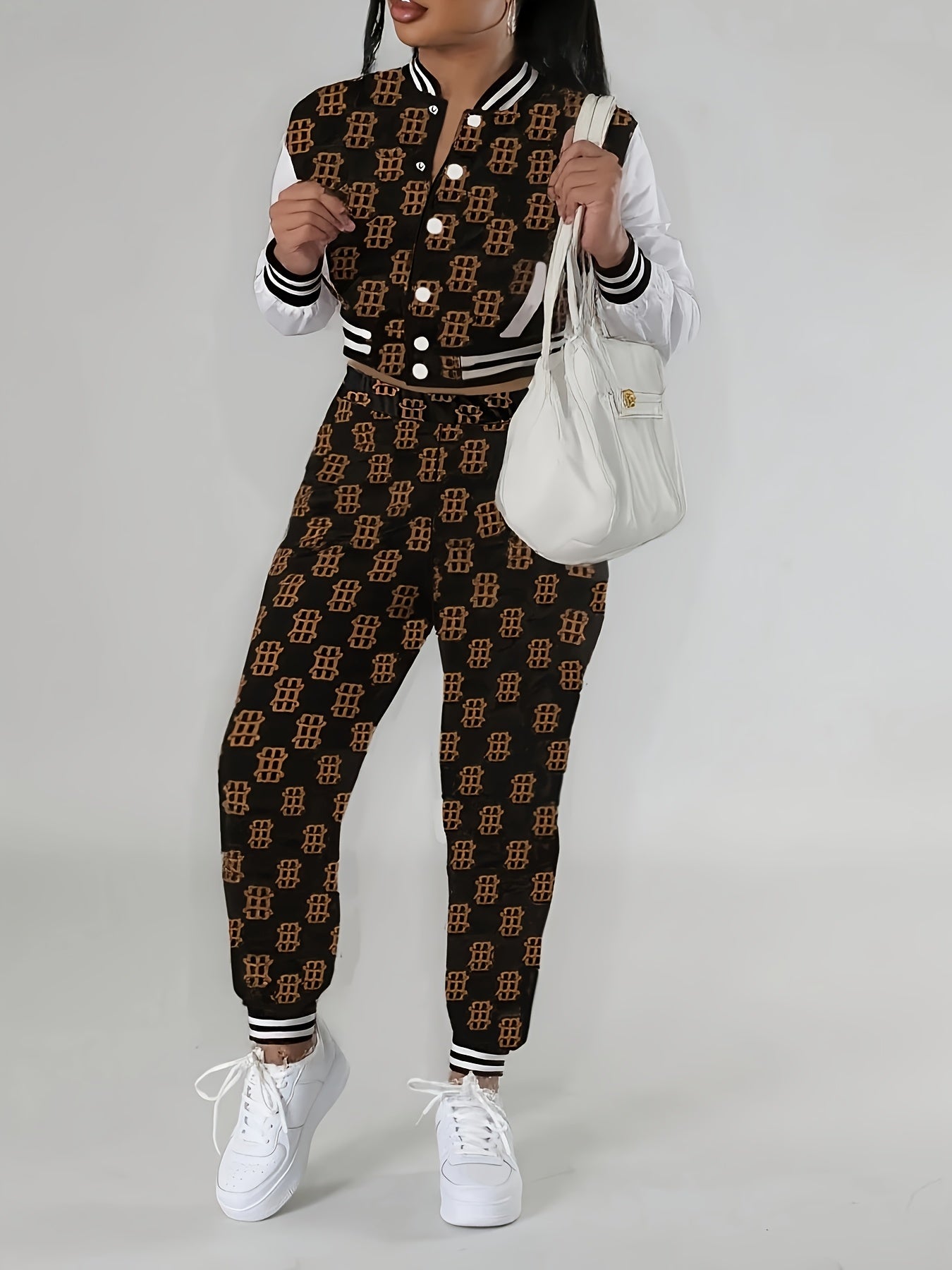 Women's Baseball Suit Sports Suit 2pcs Set of Sweatshirt and Sports Pants