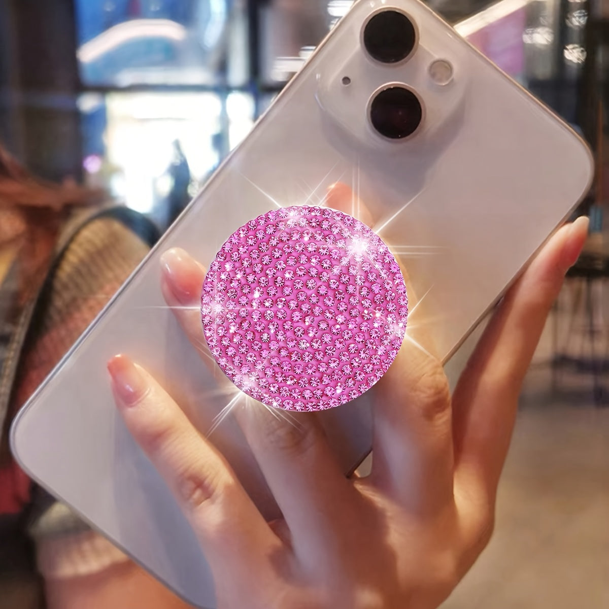 A Sparkling Diamond Phone Pull-Out Stand, a Creative And Colorful Foldable Phone Holder, Perfect for Lazy Users And an Ideal Gift for Holidays.