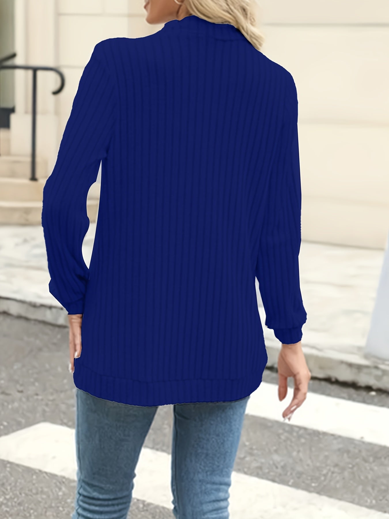 Elegant Women's Front-Button Cardigan - Medium Stretch Long Sleeve with Pleated Detail, Solid Green Machine-Washable Fall Winter Jacket, Regular Fit for Casual & Formal Outfits, Lightweight Cardigan, Winter Apparel, Open Fron