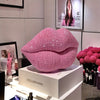 1pc Pink Beaded Lips Statue Decor – Resin Love-Themed Art for Home, Office, Bedroom, Bar, Hotel, Bathroom – Perfect for Weddings, Valentine’s Day, and Romantic Gifts, Indoor Decoration | Beaded Texture | Sleek Finish, P